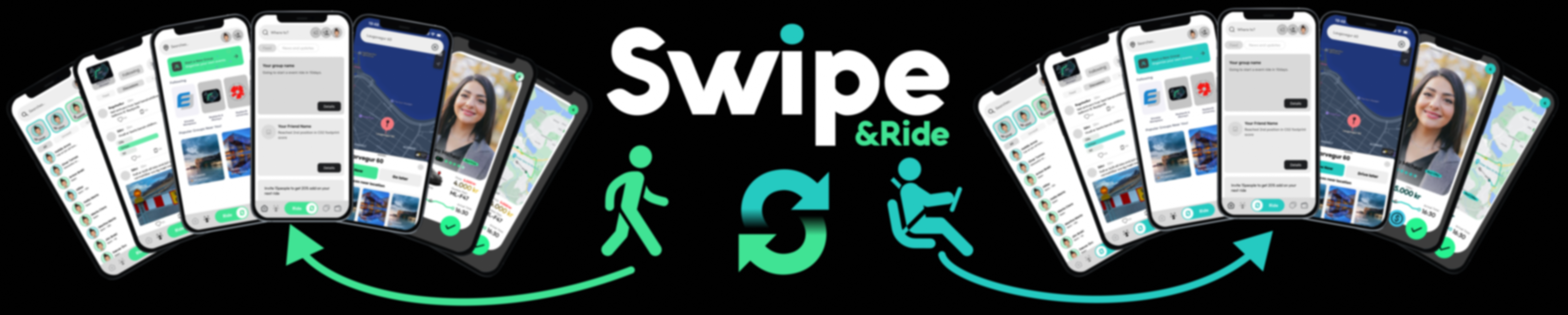 Swipe&Ride UI Dark Mode